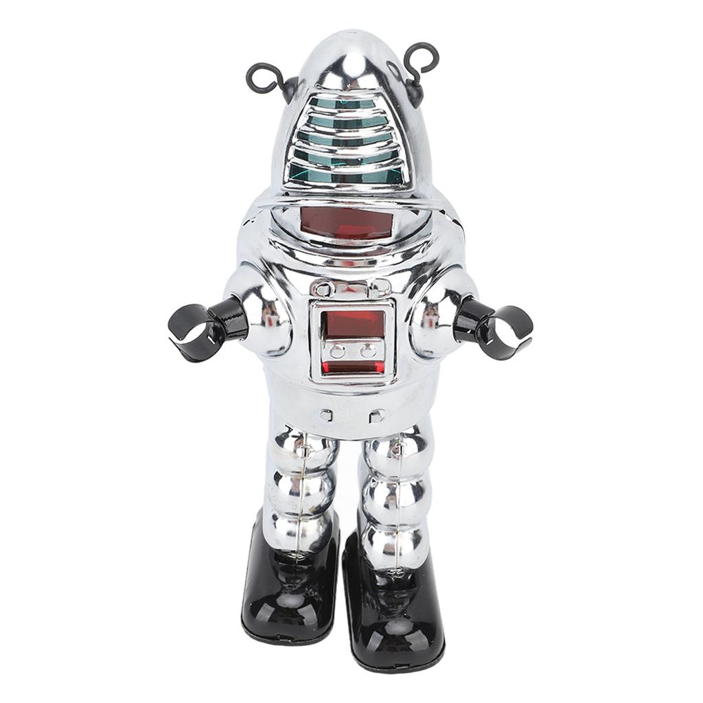 Metal Fencing Robot Adult Clockwork Walking Figurine Toy for Collection Birthday Holiday Gift