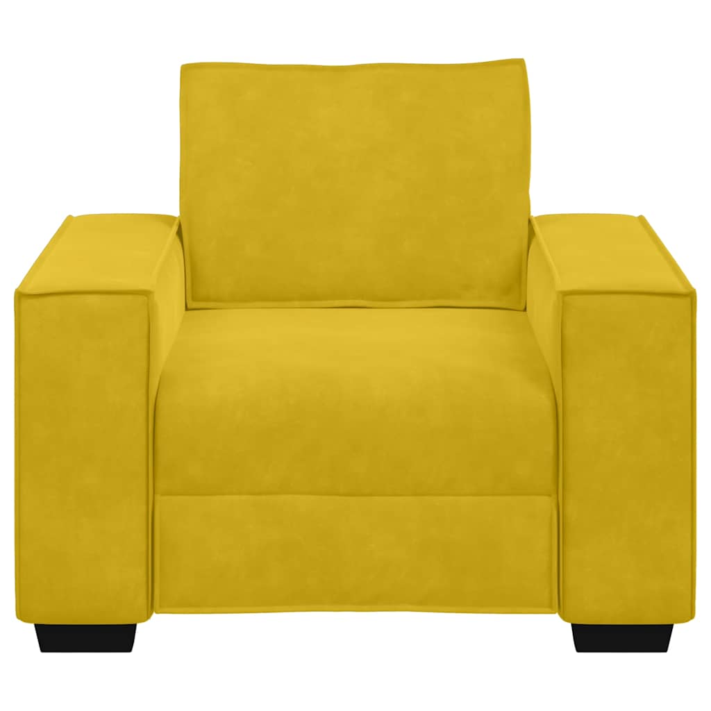 Yellow Armchair 100x78x84 Cm Velvet