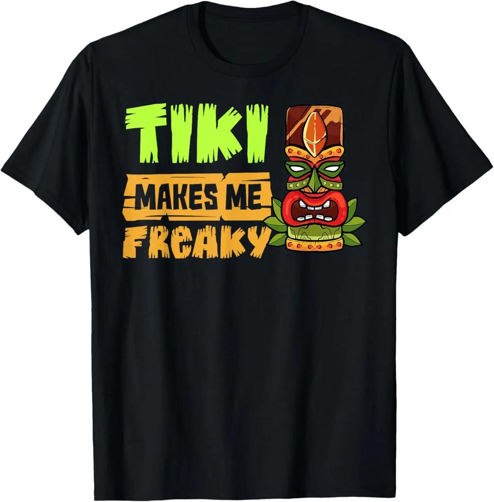 Tiki Bartender Kahuna Tropical Drinks Cocktails Luao Party TShirt Tiki Graphic T Shirts Men Clothing Cotton Streetwear Camisas