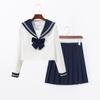 Completo gonna corta uniforme ricamato grigio tre pezzi gonna plissettata a maniche lunghe top stile college nuovo