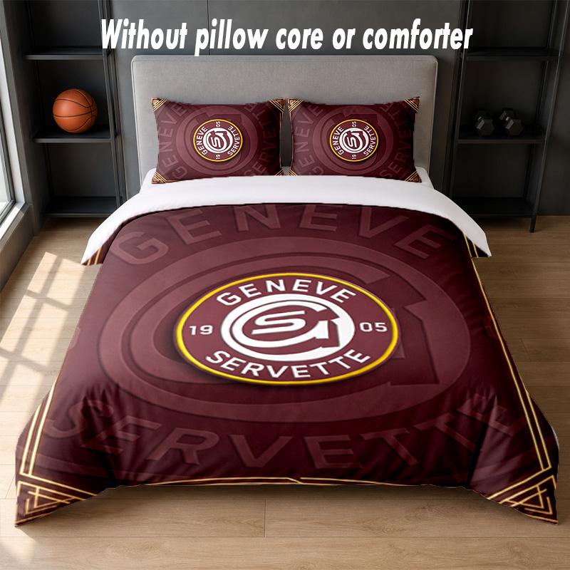 Servette FC Design Bed Bedding Set 1 Duvet Cover + 2 Pillowcases Soft Breathable Household Bed Linens