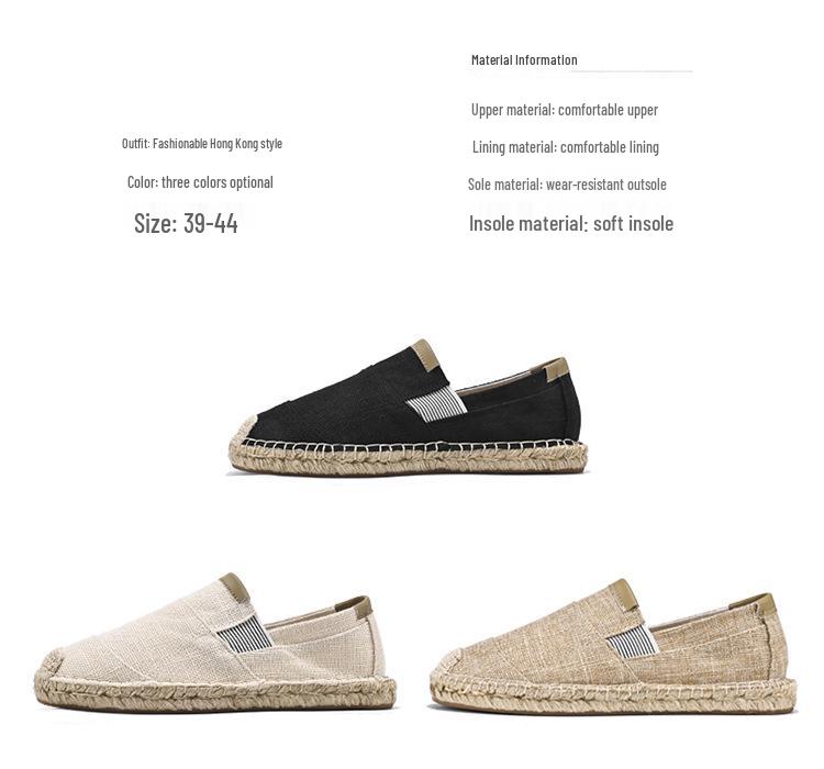 Pánské letní plátěné slip-on boty z lnu - Ležérní lehký rybářský styl