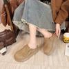 Lazy thick-soled bag head slippers women's 2025 autumn new height increase outer wear one pedal casual with skirt Boken tow