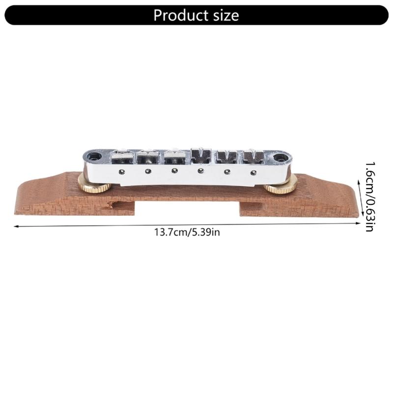 Jazz Guitar Bridge Electric Guitar Bridge Plate Guitar Part 6 String Wood Guitar Bridge for Electric Guitar Saddles