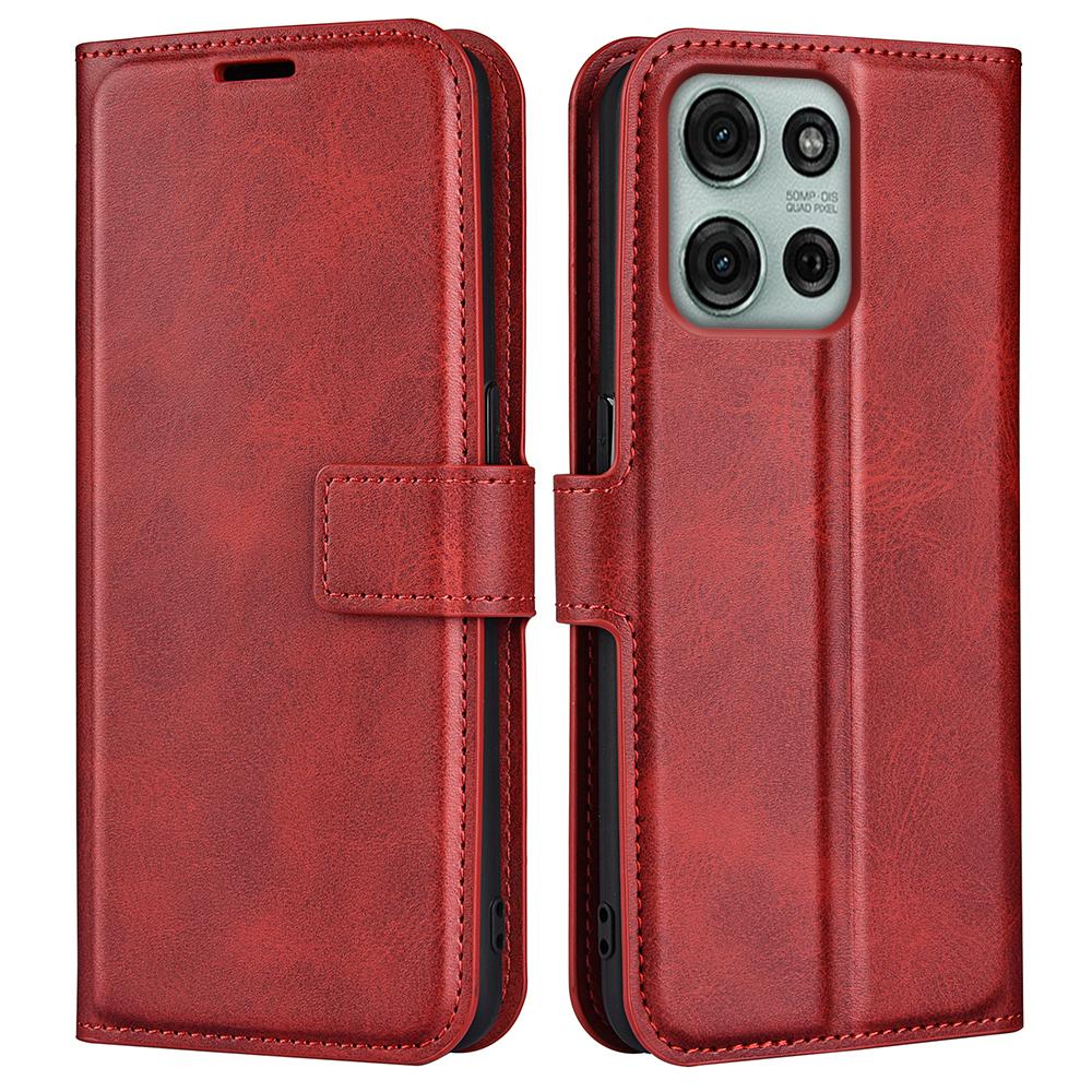 For Motorola Moto G75 5G Stand Case Anti-Scratch Calf Texture Leather Phone Cover