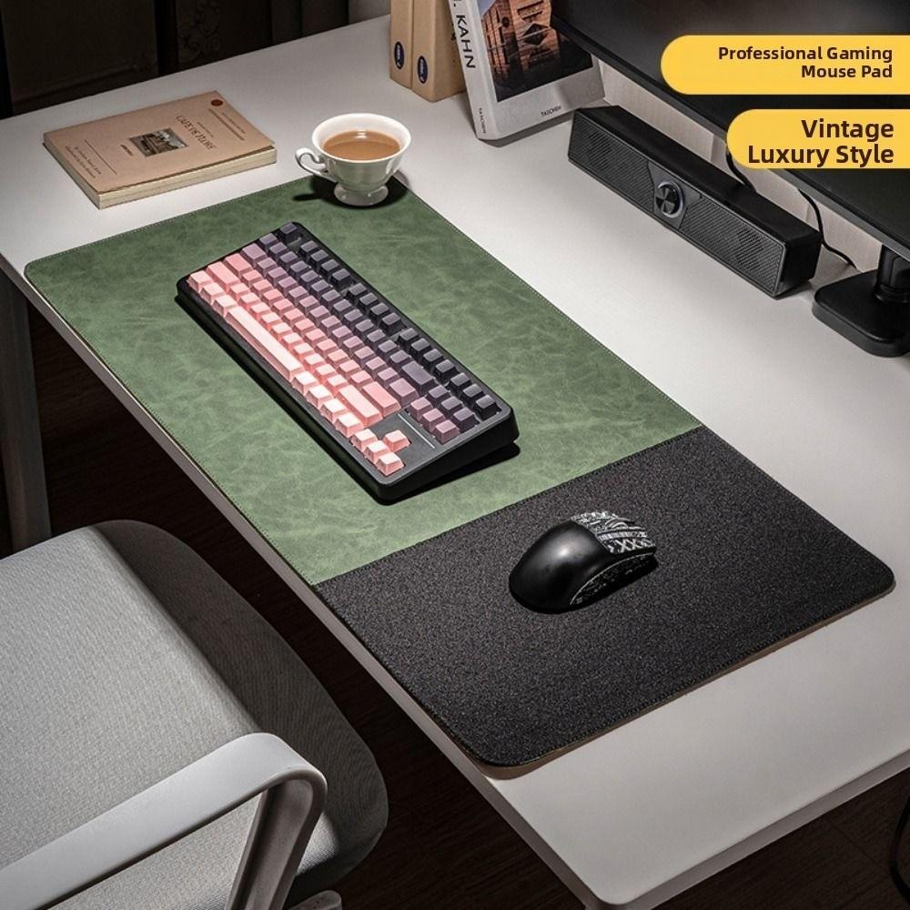 Anti-wear Portable Retro Mousepad Large PVC Leather Mouse Pad Double-sided Non-slip Esports Table Mat Desktop