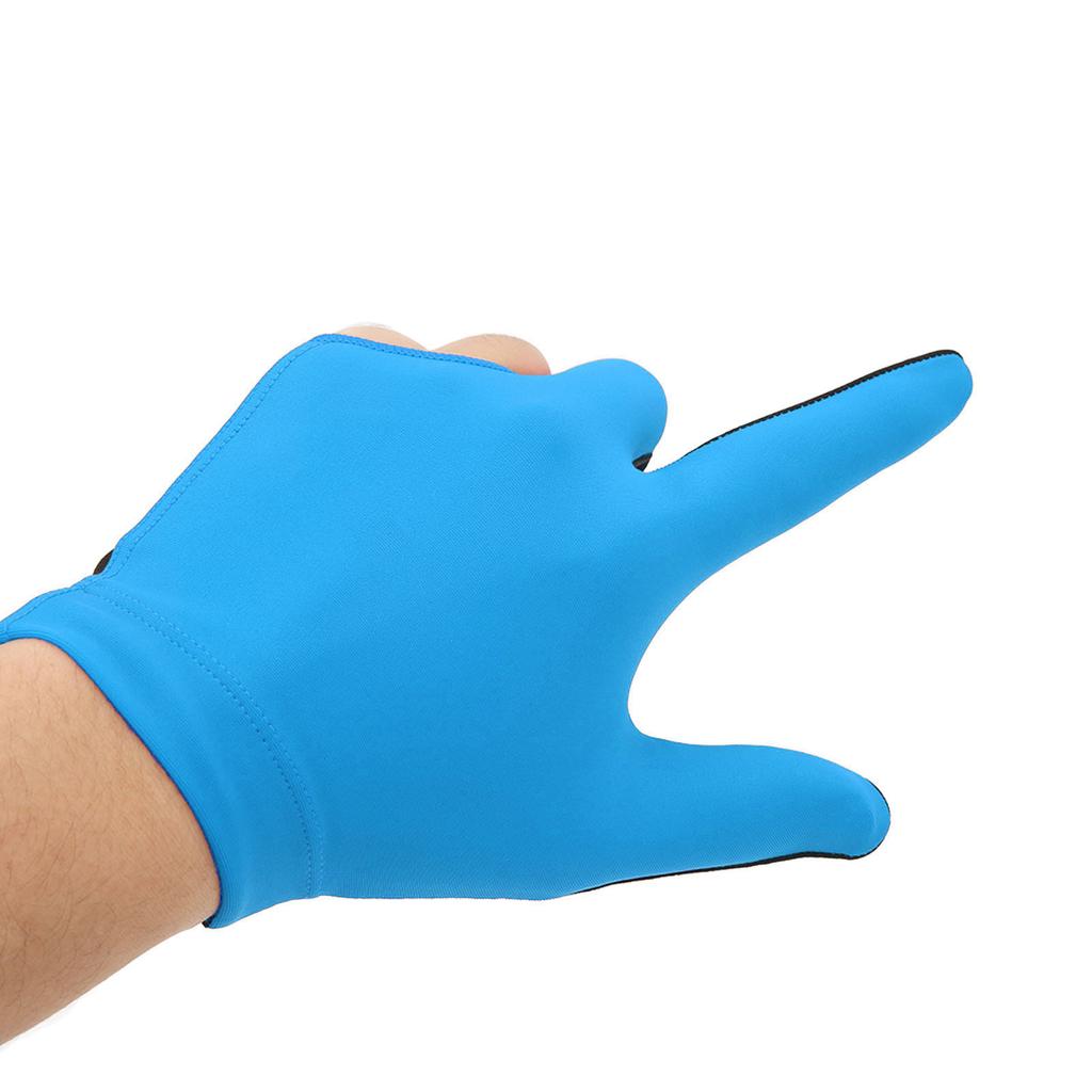 Left Hand Billiard Gloves Polyurethane Fiber Average Size Three Fingers Billiard Gloves for Billiard Shooters