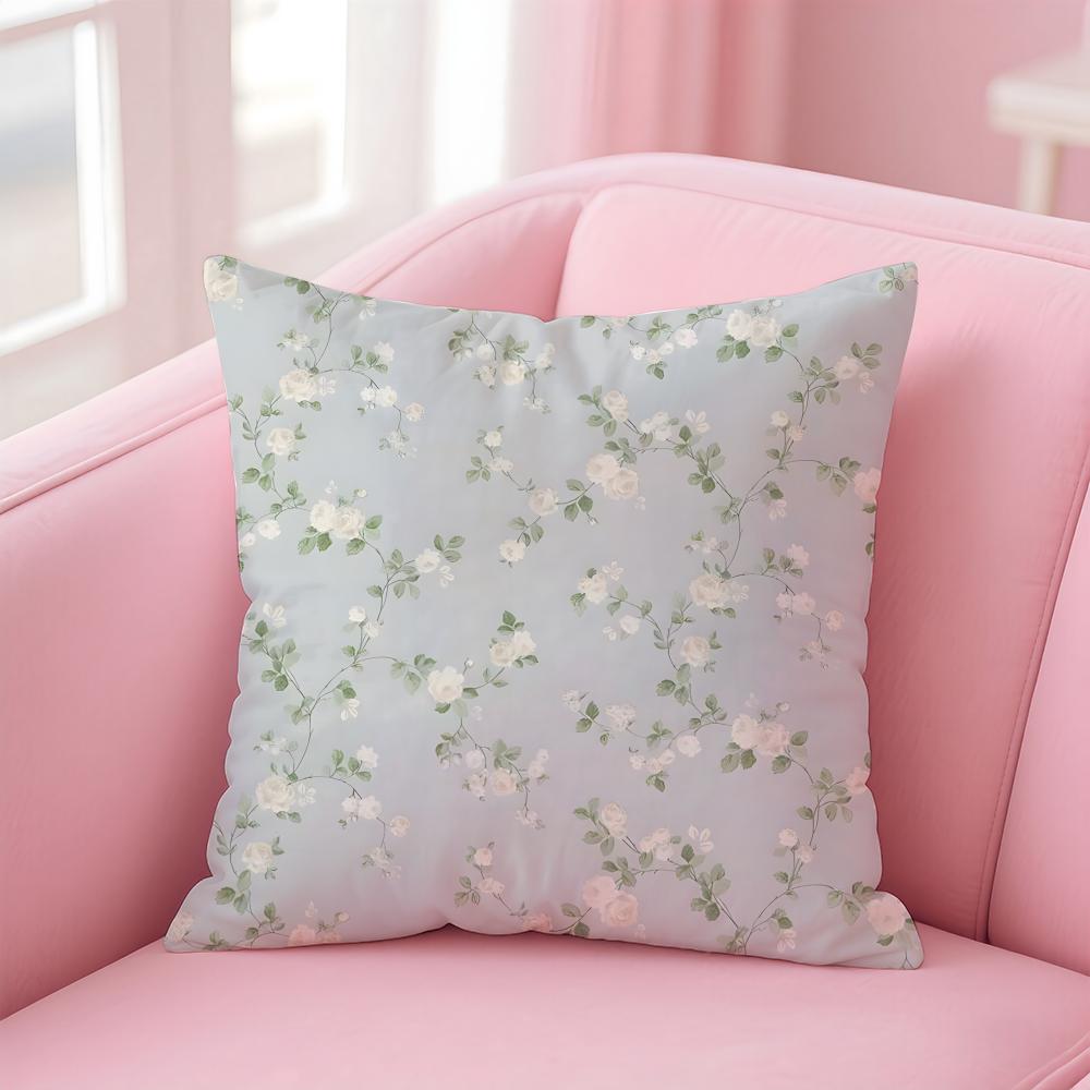 fashion Retro French courtstyle Floral motif Cushion Cover Pillowcase Short Plush Invisible zipper Room Sofa Cushion Cover