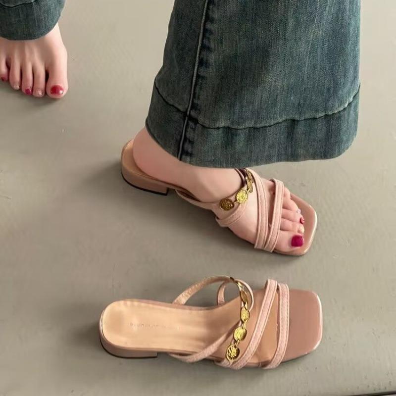 Fashion Block Heel Sandals and Slippers for Women in Summer 2025 New Versatile and Comfortable Bohemian Roma Shoes