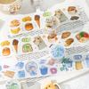 1roll Daily Life Themed Journal Scenery Tape, Book & Food & Supplies Patterned Tape Stickers for Crafting