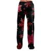 Ladies' Loose And Casual Christmas Printed Wide Leg Pants With Elastic Waistband Drawstring And Pocket Pants