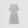 Women's Bellflower Floral Chiffon A-Line Midi Dress