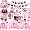 Minnie Mouse Birthday Party Supplies Pink Minnie Balloon Cup Plate Banner For Kids Girls Party Favor Gifts Baby Shower Decor