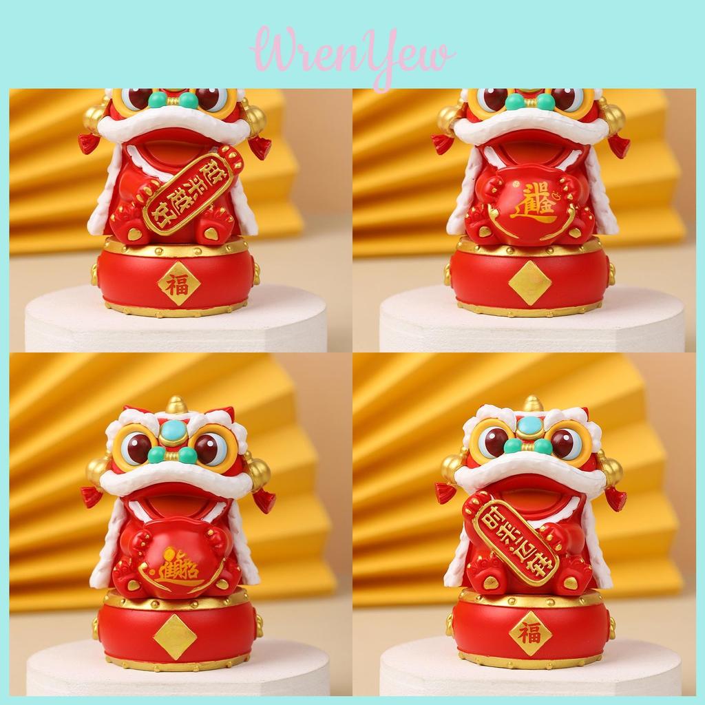 Chinese Style Resin Lion Figurine Home Decor For New Year Celebration Gift