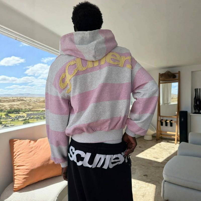 Scuff Vintage Striped Hoodie Y2K Style Loose Fit Streetwear Men Women