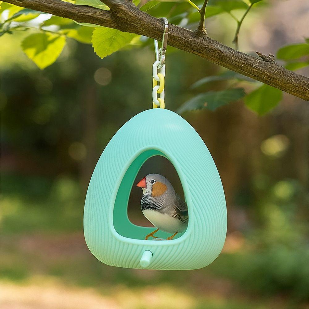 Bite Resistant Hanging Birdhouse Egg Shape Bird Food Tray Parrot Feeding Station  Relieve Boredom