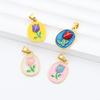 Tulip-Shaped Oil Painting Style Drip Flower Pendant Necklace - DIY Jewelry Accessory