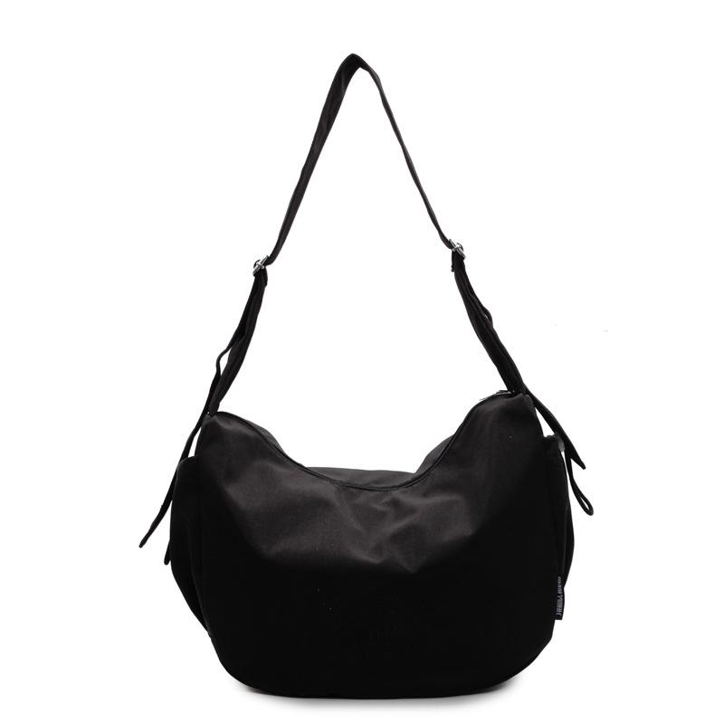 Casual large-capacity canvas bag women's 2025 new trendy commuter versatile shoulder messenger bag slack tote bag