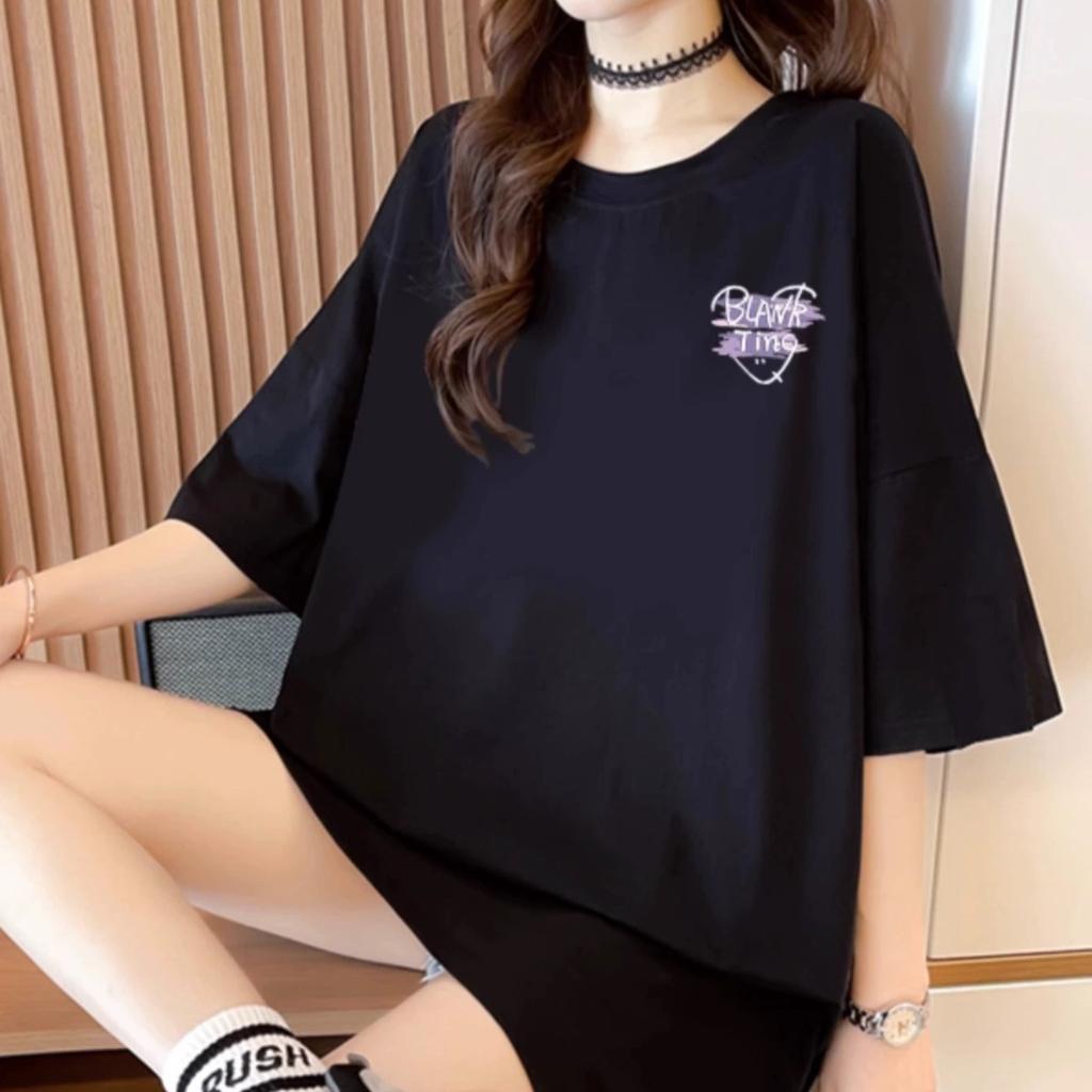 Camiseta de Verano 2025 con Estampado Gráfico de Letra para Mujer Ropa Harajuku Algodón Puro Camiseta Oversize Ropa de Lujo para Mujer púrpura Tops Y2k streetwear