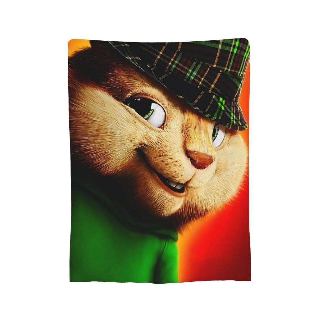 A-Alvin and the Chipmunks Knitted Blanket Coral Fleece Plush Movie Warm Throw Blanket for Bedroom Sofa Bedspread