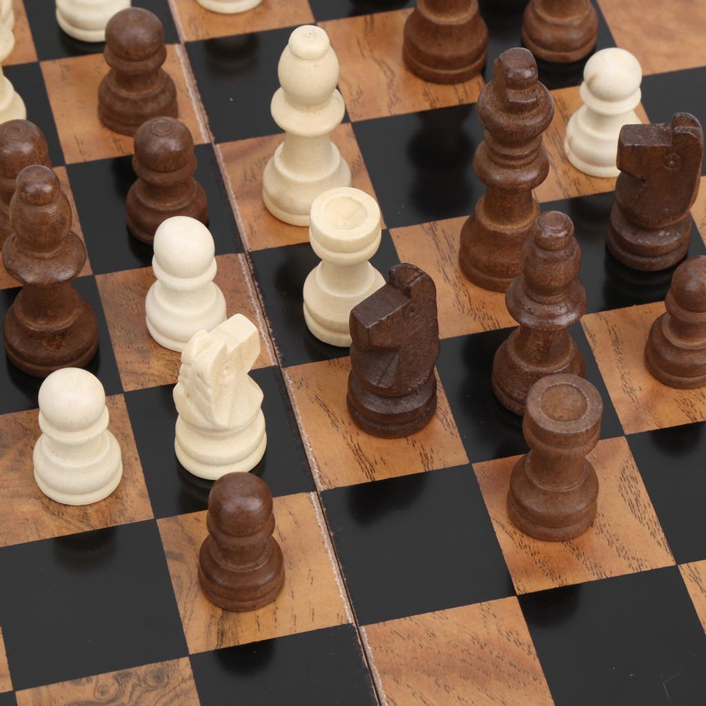 Buy 3 in 1 Multi‑Functional Folding Wooden Chess Checkers Board Game ...