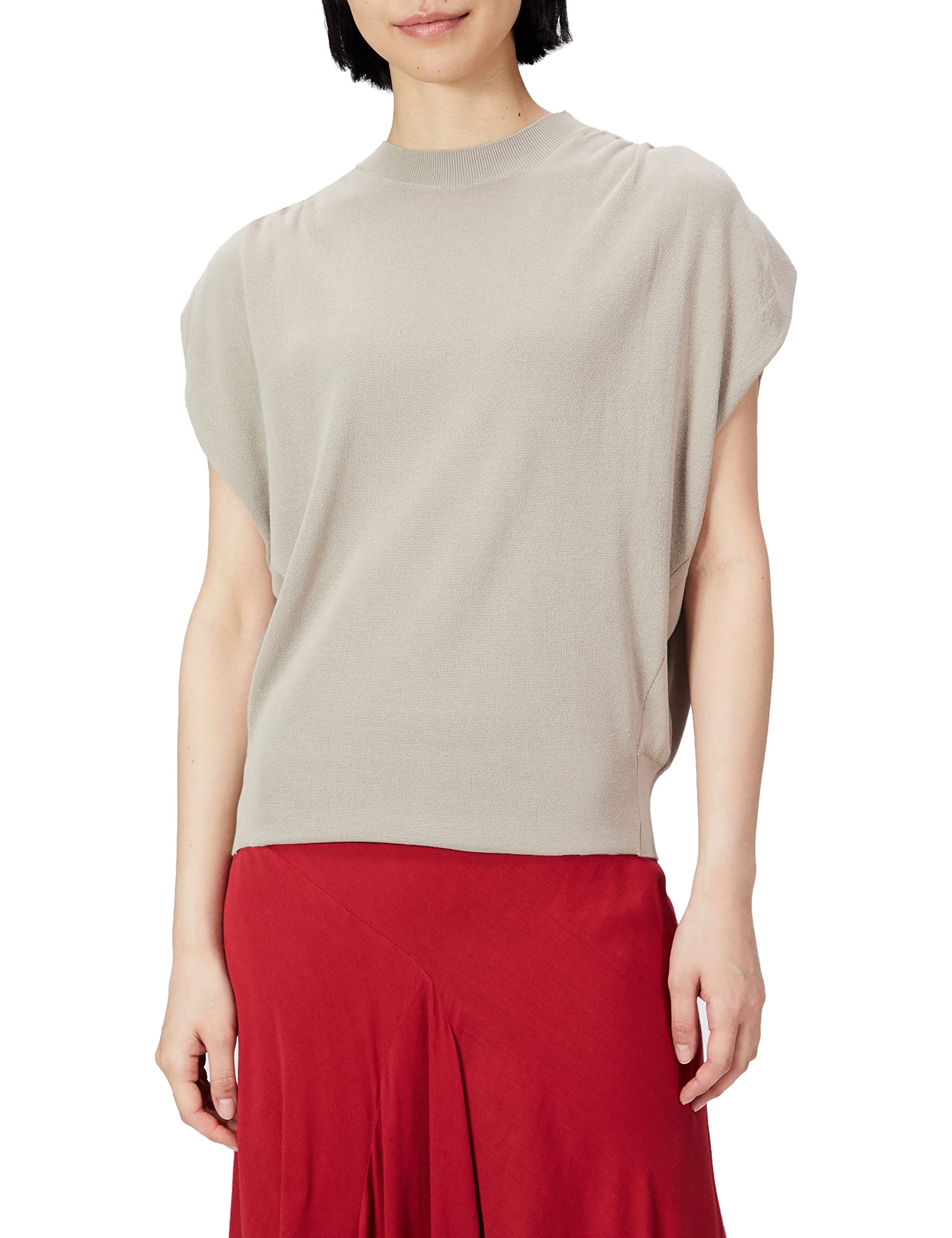 

FRAY Трикотажный пуловер-кокон со сборками FWNT222201 BEG F I.D. Женский