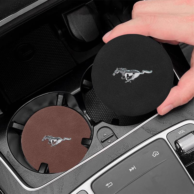 1/2pcs Car Coaster Water Cup Slot Non-Slip Mat Pad Car Accessories For Ford Focus Mondeo Kuga Fiesta MK7 Escort Explorer Edge 2 4 MK2 MK4