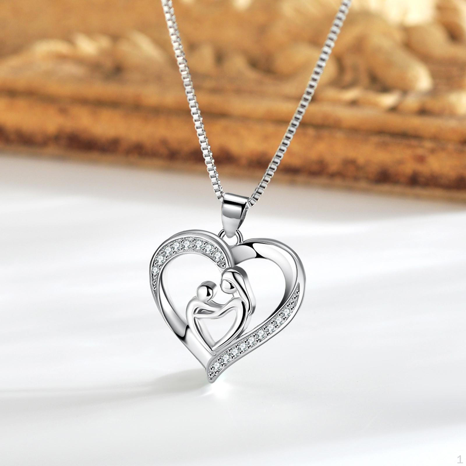 

Кулон «Любовь» Подарок на День Матери Романтическое женское ожерелье со стразами Сердце для помолвки Silver