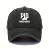 Pig print baseball cap retro lightweight washed cap adjustable men's and women's protection hats