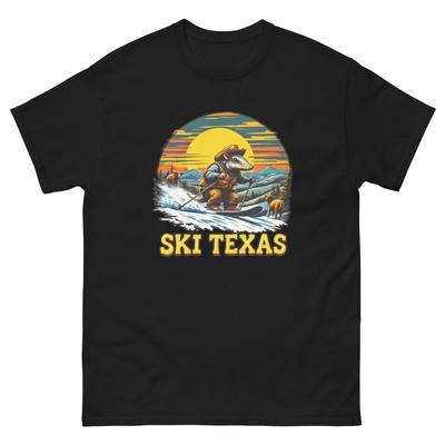 Ski Texas Armadillo Skiing Skier Animal T-Shirt