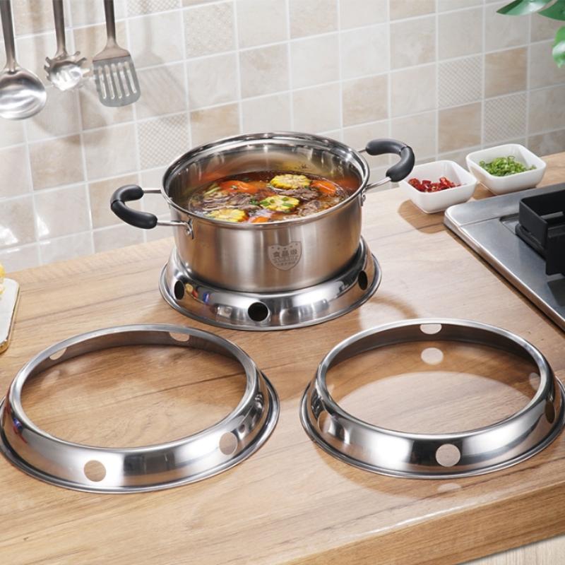 1Pcs Stainless Steel Wok Ring Pot Holder Gas Stove Rack Heat Insulation Cooking Support Stand Kitchen Accessories