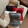 Pleated Thin-strapped Camisole Top for Women Sweet-style Sleeveless Top for Layering or Wearing on Its Own Slimming Top for Young Women