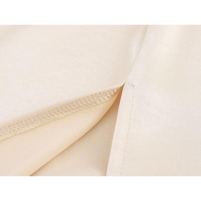 Kaslead New Women Clothes Western Style Carved Hole Embroidery Flower Acetate Satin Split Elastic Waist Skirt