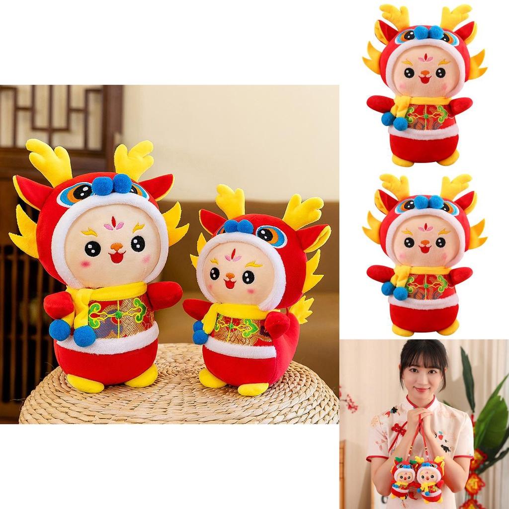 Tang Costume Dragon Doll 2024 New Year Mascot Plush Toy Red New Year Gift Dragon Year Mascot