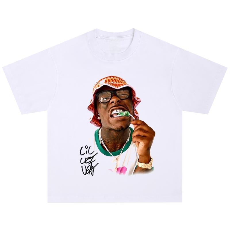 LIL UZI VERT Y2k Europe and The USA New Summer Men T-shirt Portrait Printed Harajuku Hip Hop Personality Fashion Couple Shirt
