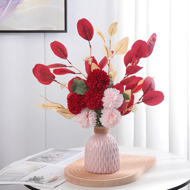 Artificial Flower Potted Plant Silk Bulk Autumn Chrysanthemum Letter Flower Silk Flowers Hydrangea Arrangement Flowersdecoration