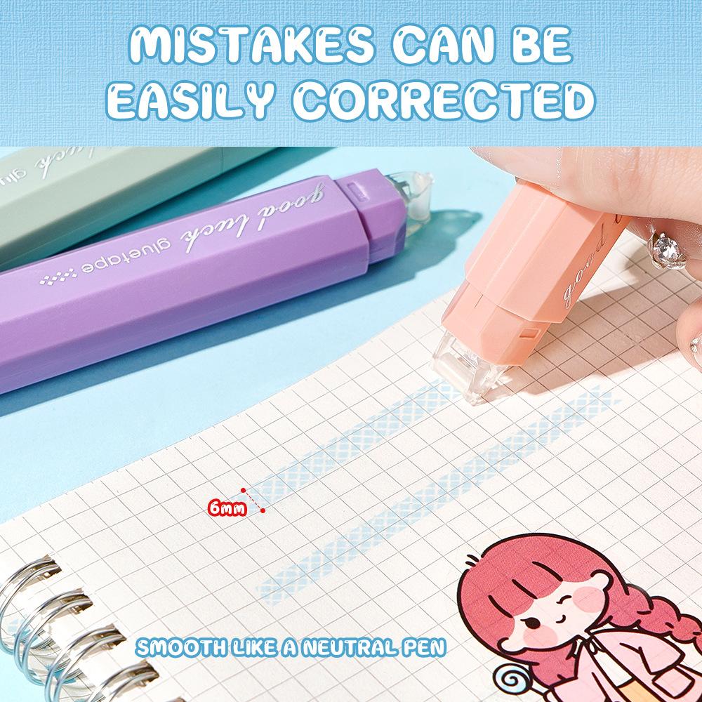 4/5pcs Gradient Color Glue Tape, Pen Type Double Sided Adhesive Tape Roller Dispenser Runner, for Memo Diary DIY Handwork