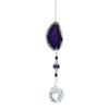 Crystal Rock Moon Sun Catcher Wind Chime Colorful Agate Slice Pendant Garden Hanging Ornament Room Balcony Decor