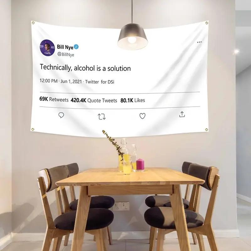 Bill Nye Alcohol Is a Solution Polyester Fiber Tapestry for Bedroom Living Room Home Wall Decoration 100X70CM
