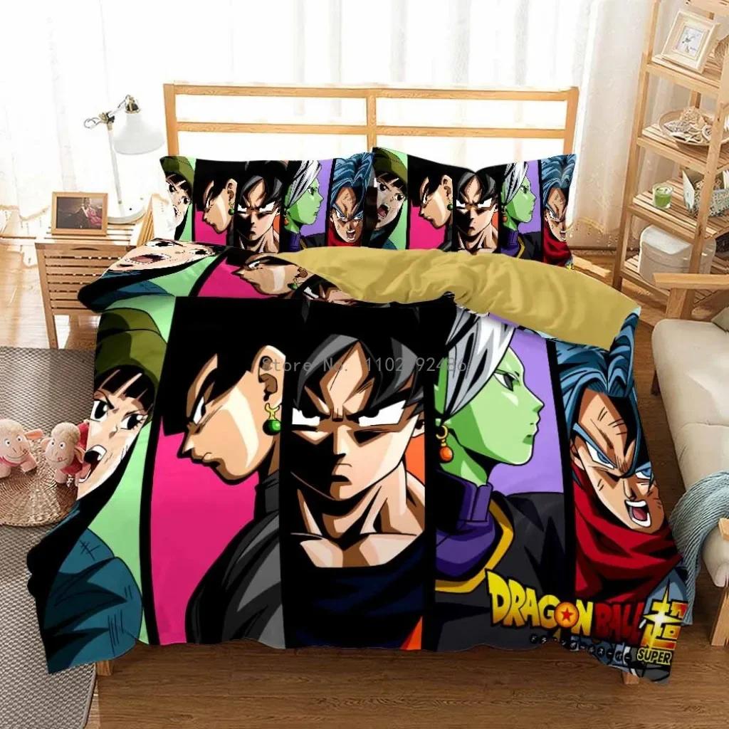 2D Print Anime Dragon Ball Super Saiyan Son Goku Duvet Cover Bedding Set Double Twin For Kids Bedclothes Quilt Cover Gi