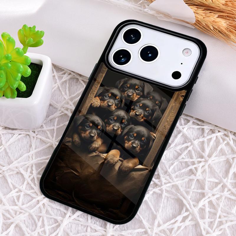 Süße Rottweiler Hund Handyhülle für iPhone 17 Air 16 15 11 12 14 13 Pro Max Stoßfeste Hülle