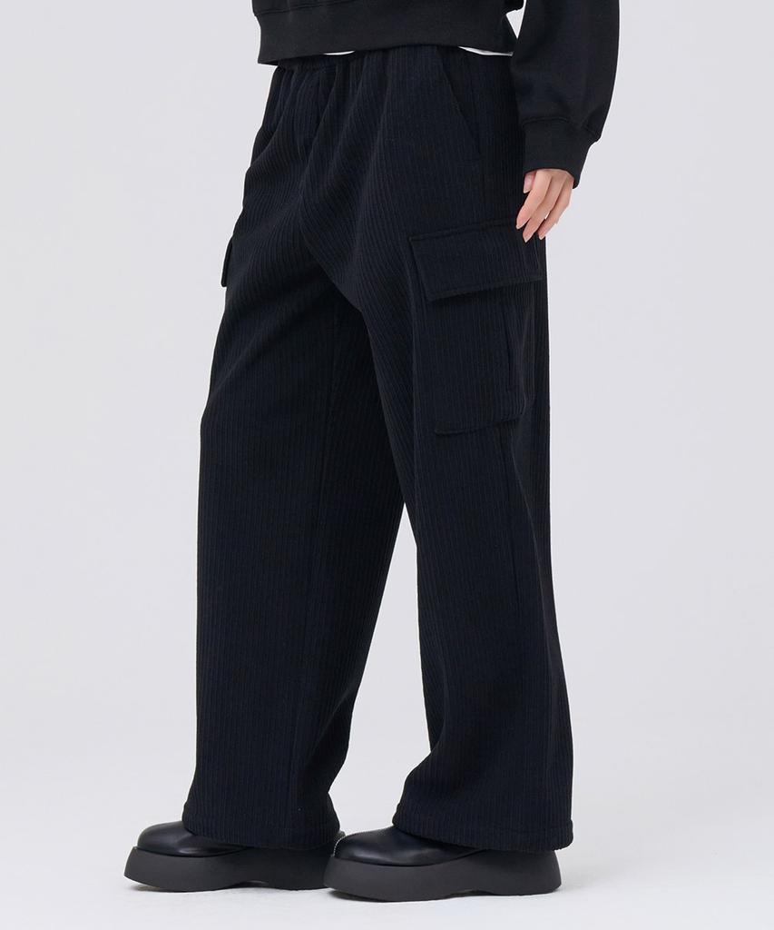 CHASECULT Women'S Wide Cargo Corduroy Pants - Black