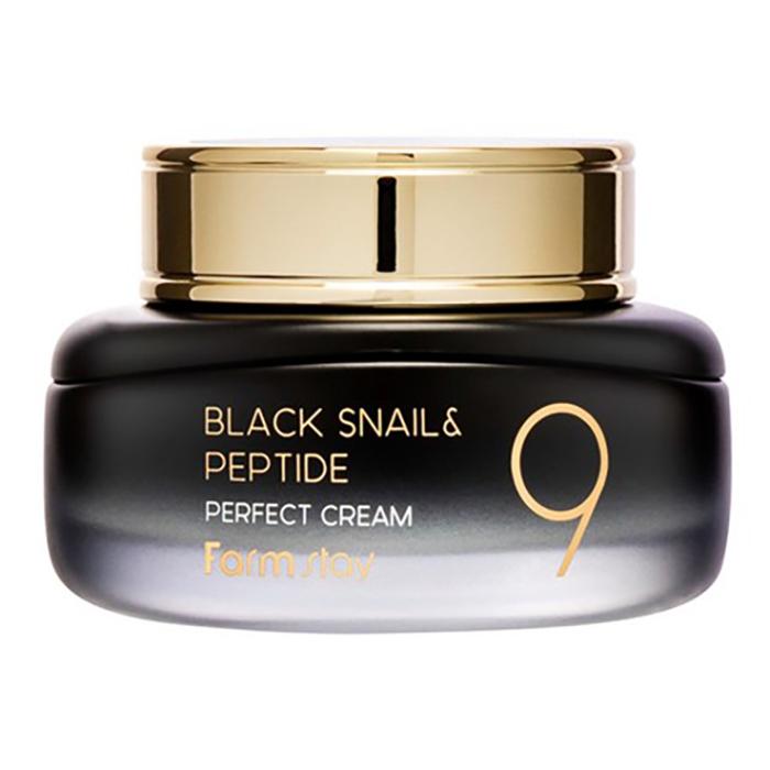 

Farm Stay Black Snail & Peptide 9 Perfect Cream – Крем для ухода против морщин и для эластичности с муцином улитки и пептидами, корейский