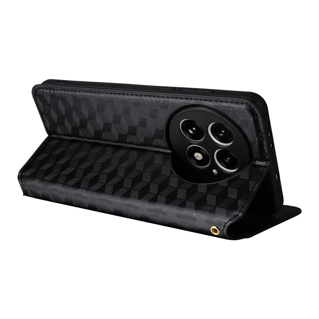 For OnePlus 13 Wallet Case Rhombus Imprinted Leather Phone Cover