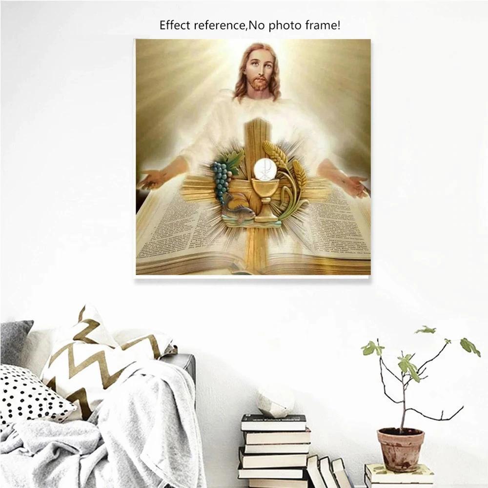 5D pieno quadrato rotondo diamante ricamo Gesù ricamo nuovo arrivo pittura diamante religione regalo fatto a mano decorazione della casa