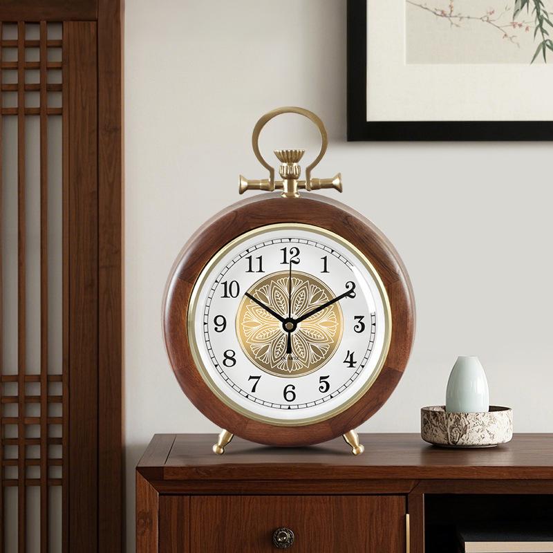 2025 Simple Living Room Desktop Clock, Table Clock for Home Bedroom, Silent Clock, Creative American-style Decoration Clock