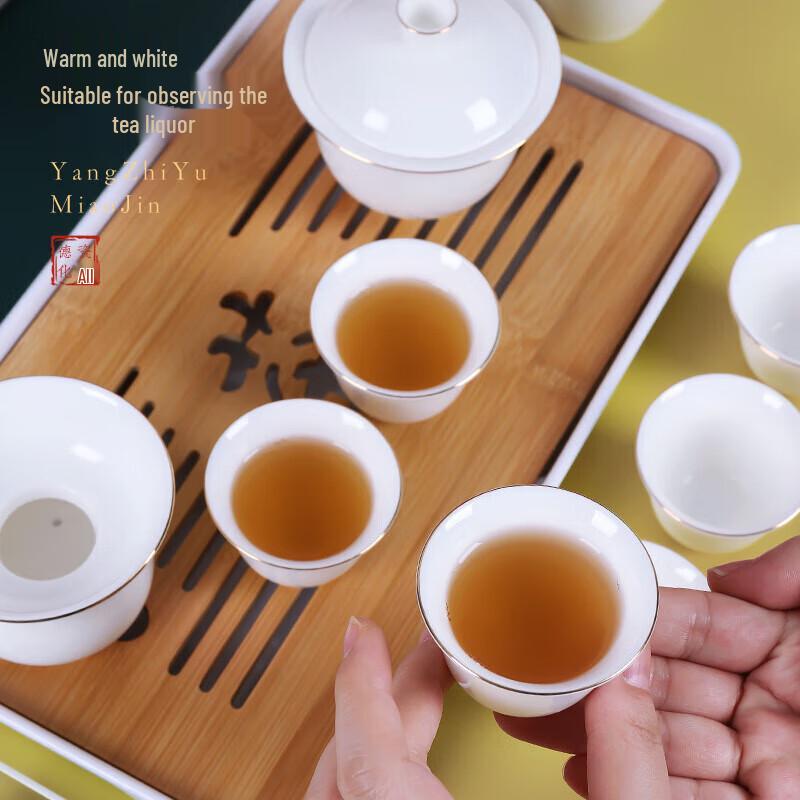 Dehua White Porcelain Mutton Fat Jade Teaset