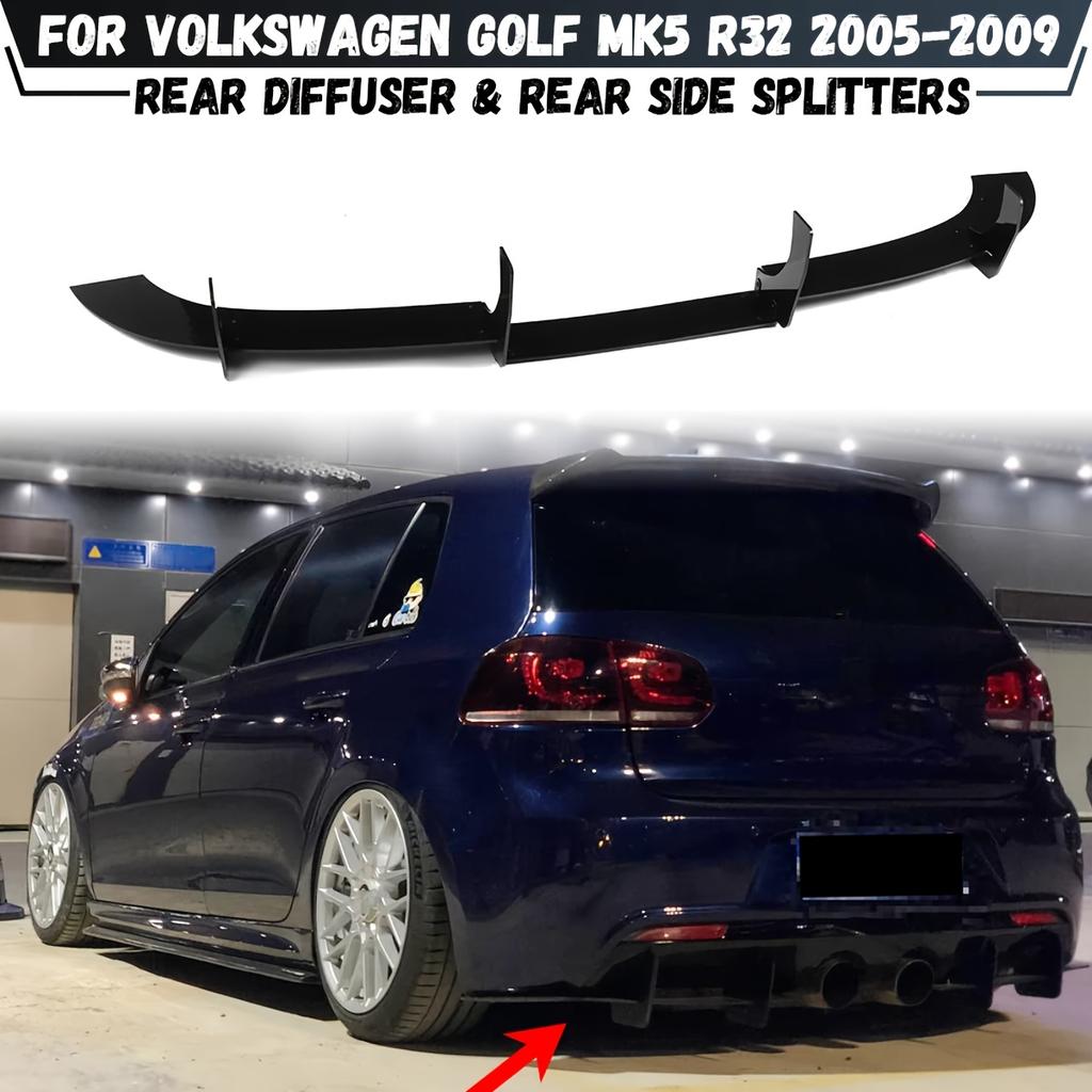 Labio Difusor Spoiler Divisor de Parachoques Trasero Divisores Laterales Traseros Para VW Golf MK5 R32 2005 2006 2007 2008 2009 Labio Difusor Trasero