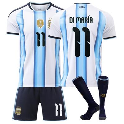 Teens Kids Adults Football Kits Sport Training Jersey Set with Socks 2026 FIFA World Cup Argentina Home #11 Di María