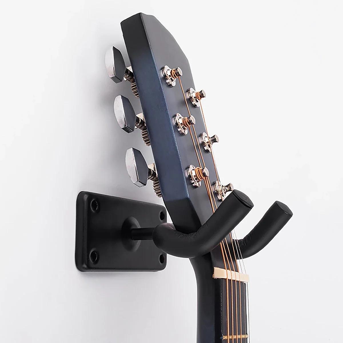 

Wall-mounted guitar rack, full-size black hooks suitable for bass mandolin banjo, four-string instruments,and guitar accessories чорний